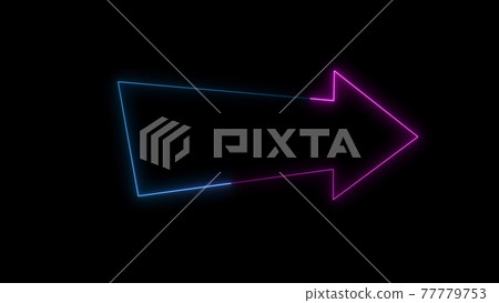 3D rendering glow effects of an arrow outline... - Stock Illustration ...
