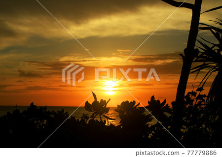 Okinawa Miyakojima beautiful sunset 77779886