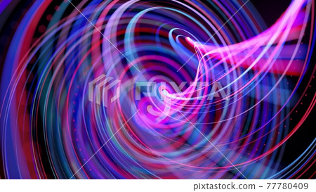 Abstract background with light trails, stream of red blue neon lines in space form spiral shapes. Modern trendy motion design background. Light flow bg. 3d render Abstract background with light trails, stream of red blue neon lines in space form spiral shapes. Modern trendy motion design background. Light flow bg. 3d render 77780409