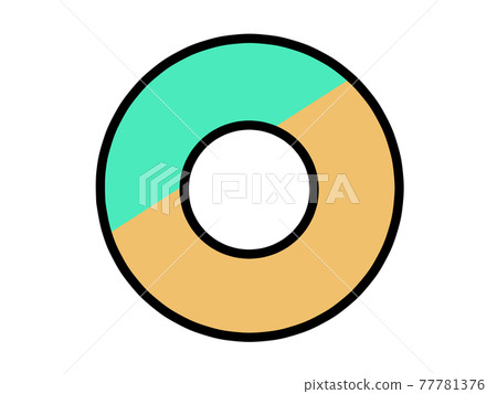 薄荷巧克力甜甜圈插畫素材 薄荷巧克力甜甜圈插畫素材 77781376