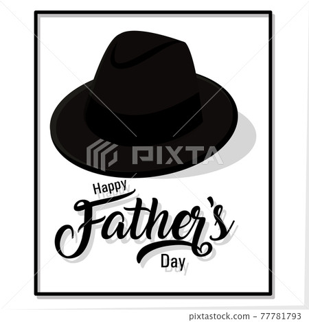Father day card with a hat 77781793