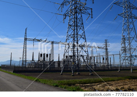 Outdoor substation equipment and transmission tower 77782110