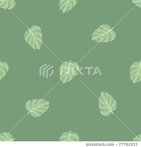 Pastel tones simple seamless foliage exotic pattern with monstera leaves. Green light palette artwork. Pastel tones simple seamless foliage exotic pattern with monstera leaves. Green light palette artwork. 77782855