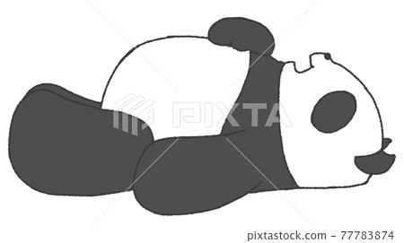 A panda that sleeps soundly on its back 77783874