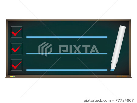 Blackboard and markers Blackboard and markers 77784007