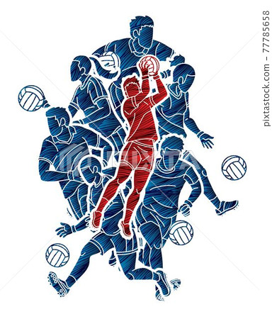 Gaelic Football Sport Male and Female Players Mix Action Cartoon Graphic Vector Gaelic Football Sport Male and Female Players Mix Action Cartoon Graphic Vector 77785658
