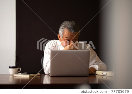 Businessman overtime fatigue worries Businessman overtime fatigue worries 77785679