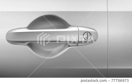 Car door with handle and keyhole 77786973