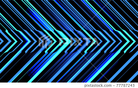 Abstract blue light neon circuit cyber arrow... - Stock Illustration ...