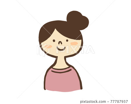 Cute person female mom family / handwritten illustration material 77787937