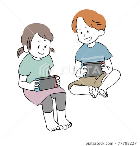 手繪兒童玩家用電子遊戲機 77788227