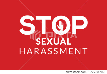 Sexual harassment violence stop poster. Sexual harassment assault woman concept 77788702