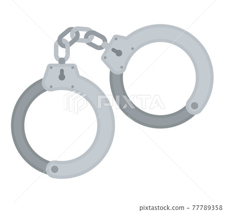 Handcuff vector icon police prison illustration. Handcuffs arrest icon jail cuffs 77789358