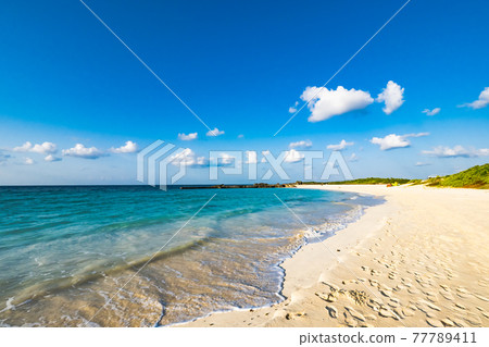 Beautiful beach on Irabu Island Morning Wataguchi beach 77789411
