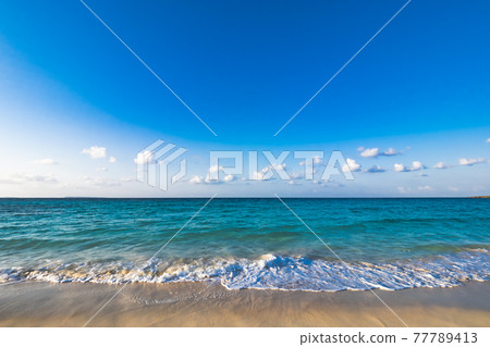 Beautiful beach on Irabu Island Morning Wataguchi beach 77789413