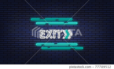 Background illustration with EXIT neon sign… - Stock Illustration