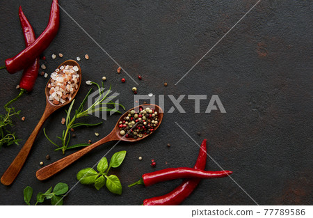 Variety of colorful spices Variety of colorful spices 77789586