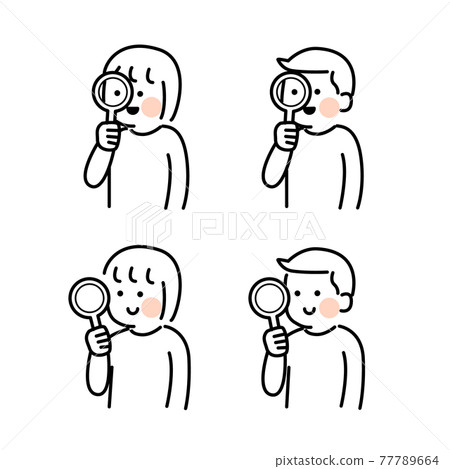 Illustration material for children using a magnifying glass Illustration material for children using a magnifying glass 77789664