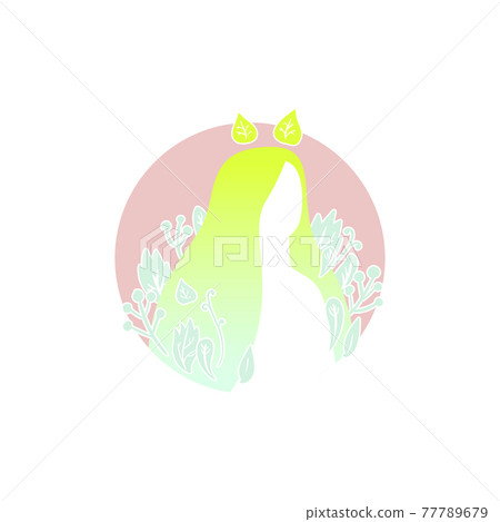 Icon of girl with floral ears on the top of head Icon of girl with floral ears on the top of head 77789679