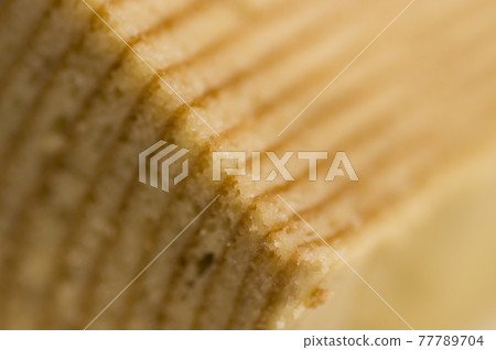 這是年輪蛋糕的特寫照片。 這是年輪蛋糕的特寫照片。 77789704