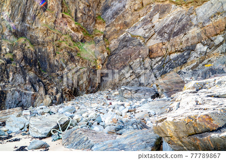 Rockfall at Silver Strand in County Donegal - Ireland 77789867