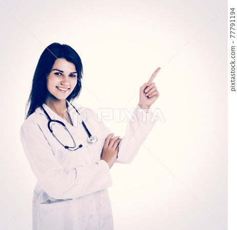 Young, beautiful, friendly, smiling and skilled woman doctor. 77791194