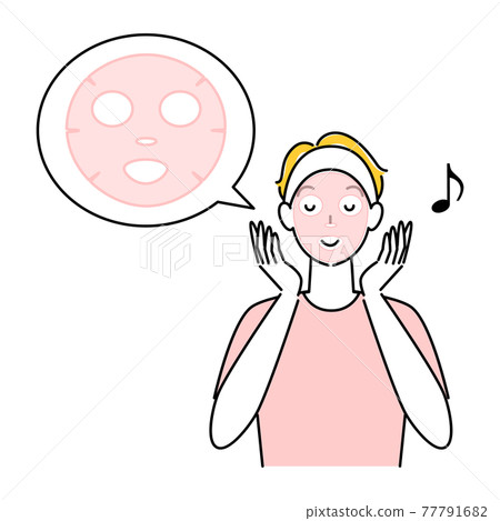 Illustration of a man wearing a skin care pack Simple vector 77791682