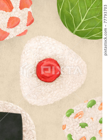 5 kinds of colorful rice balls 77793703
