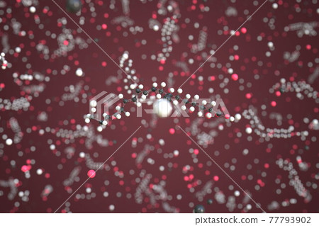 Linolenic acid molecule, scientific molecular model, 3d rendering 77793902