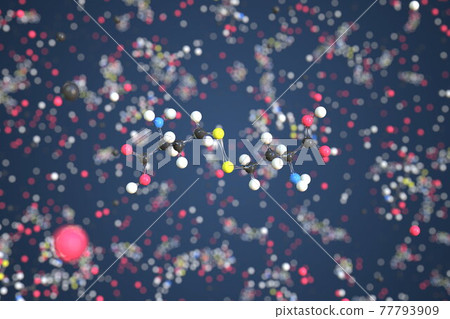 Homocystine molecule, conceptual molecular model. Chemical 3d rendering 77793909