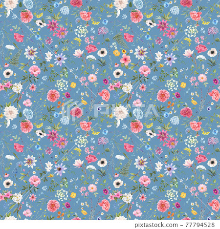 Beautiful vector seamless floral pattern with... - Stock Illustration ...