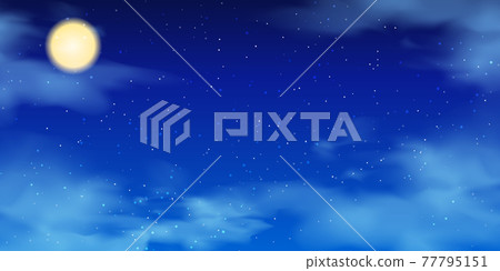 Fantastic vector illustration frame background of night sky and stars 77795151