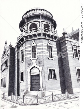 Retro building 77795240