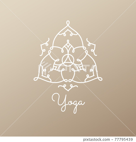 Abstract logo of floral element. Abstract flower mandala. Linear emblem for design of natural products, flower shop, cosmetics and ecology concepts, cosmetic, health, spa and yoga Abstract logo of floral element. Abstract flower mandala. Linear emblem for design of natural products, flower shop, cosmetics and ecology concepts, cosmetic, health, spa and yoga 77795439