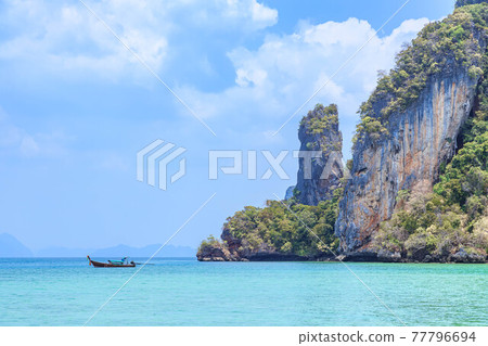 Beautiful crystal clear water at Koh Phak Bia Island in Andaman sea at Krabi, Thailand 77796694