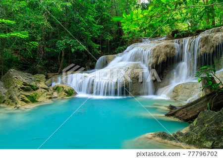 Waterfall level 1, Erawan National Park, Kanchanaburi, Thailand Waterfall level 1, Erawan National Park, Kanchanaburi, Thailand 77796702