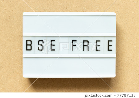 Lightbox with word BSE (bovine spongiform encephalopathy) free on wood background 77797135