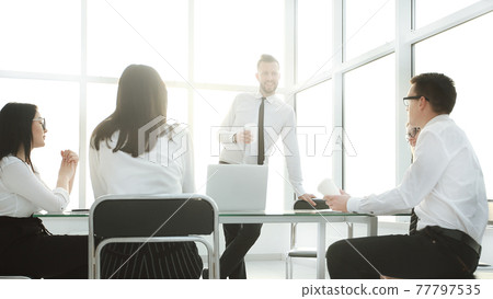 business team at the workplace in the office. 77797535