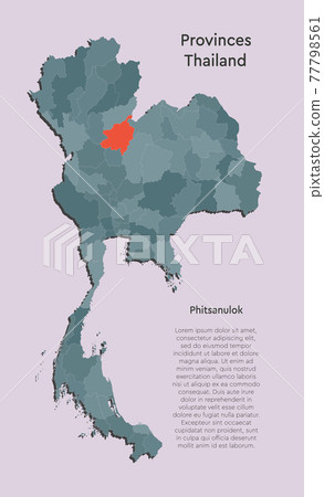Asia country Thailand map and province Phitsanulok 77798561