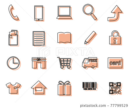 Icon set 01_33 (Red icon set that can be used for shops, mail orders, and shopping) 77799529