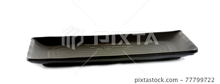 Black plate isolated on white background Black plate isolated on white background 77799722