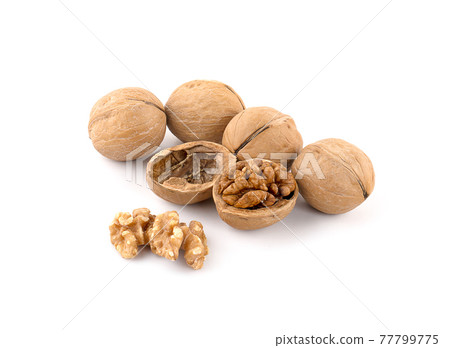 Wallnuts isolated on white background 77799775
