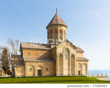 Cathedral of Agia Nina at Bodbe Convent in spring, Georgia 77800061