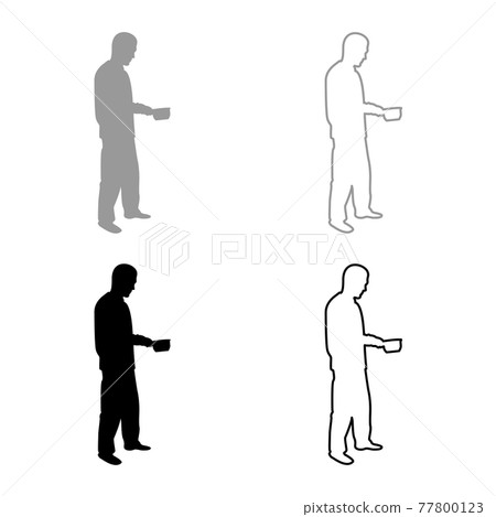 Man with saucepan in his hands preparing food Man with saucepan in his hands preparing food 77800123