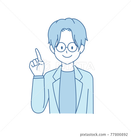 Business men glasses pointing illustration Business men glasses pointing illustration 77800892