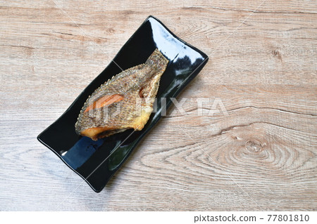 deep fried snake skin catfish or gourami on dish deep fried snake skin catfish or gourami on dish 77801810