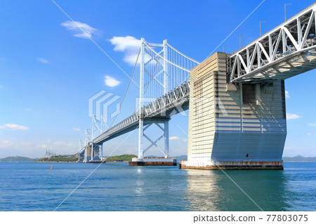 [香川縣]晴天下的備山瀨戶大橋（雙吊橋） 77803075