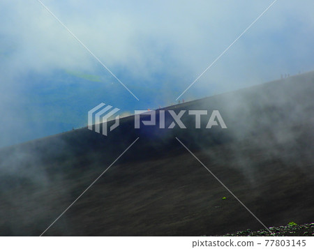 Climbers over the fog 77803145