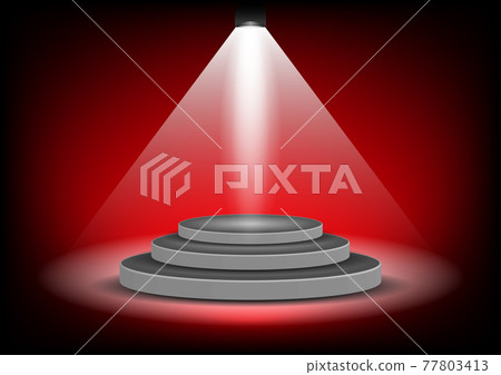 podium for show object or product with red backdrop vector illustration 77803413