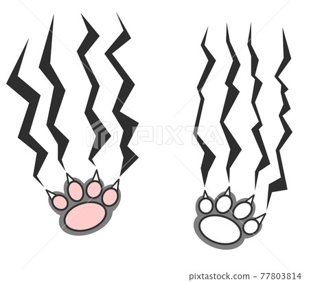 一隻動物用爪子抓撓的插圖 77803814